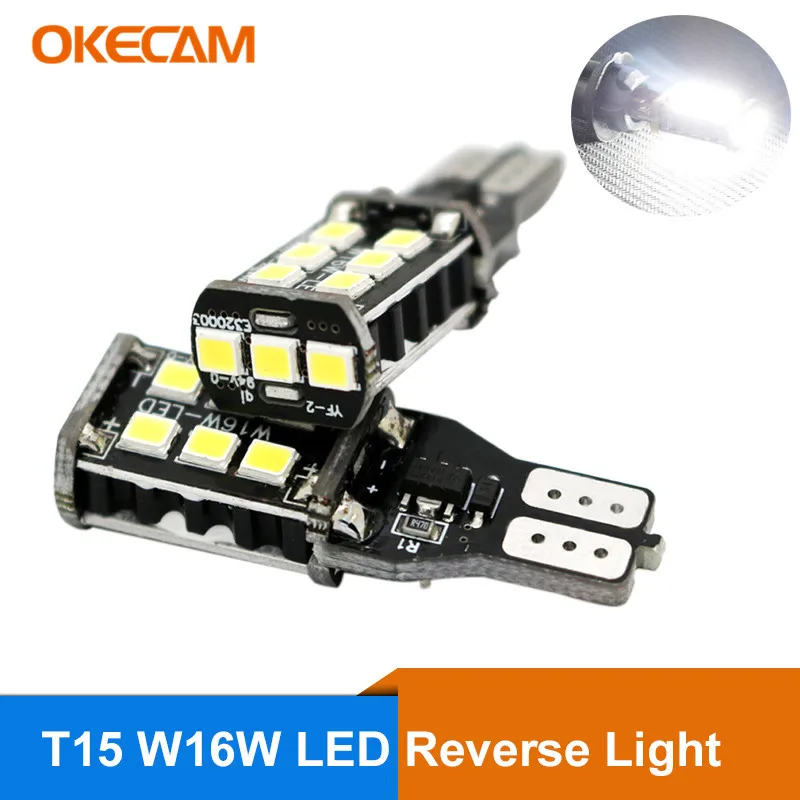OKECAM 2 шт. Canbus T15 светодиодный обратный светильник W16W 15 SMD 2835 Светодиодный резервные