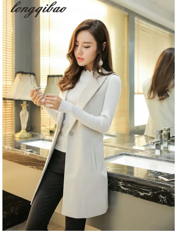 Женский костюм без рукавов длинный жилет на клипсе осень весна 2019|long vest|fashion vestveste