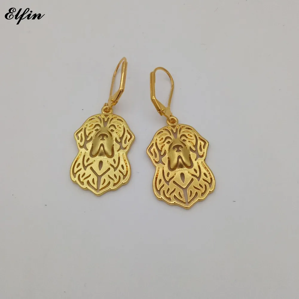 Elfin новые трендовые серьги из Ньюфаундленда модные ювелирные изделия золотой