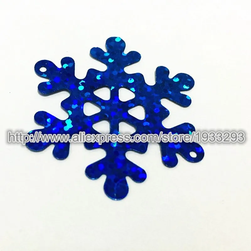Плоские круглые голографические Блестки из ПВХ снежинка россыпью 40 мм 200