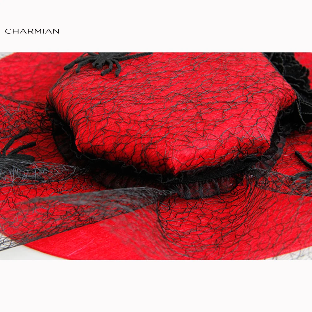 Charmian Elegant Flowers Spiders Black Lace Hairpins Hair Clip Halloween Party Hat Accessories |