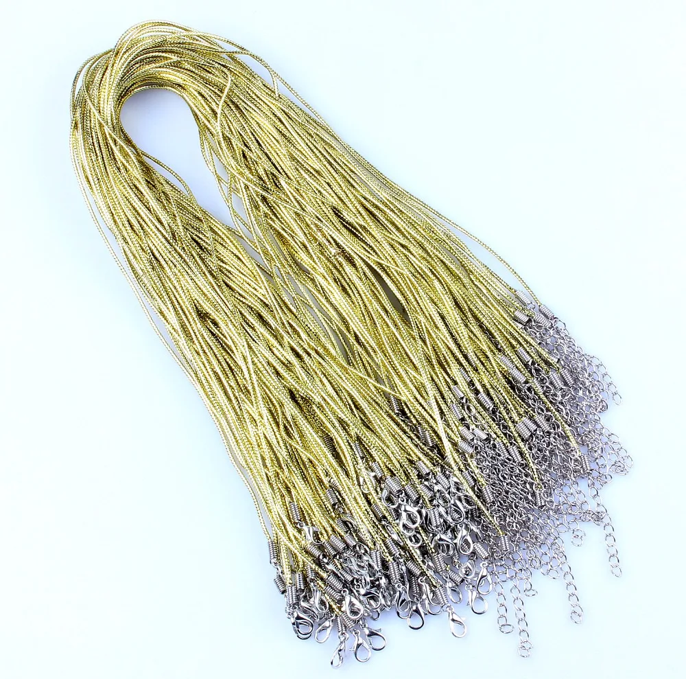 5PCs Gold Fiber Organza Waxen Cords Lobster Clasp Necklaces 43.2cm 17&quot High Quality Fine DIY Jewelry Fashion Findings | Украшения и