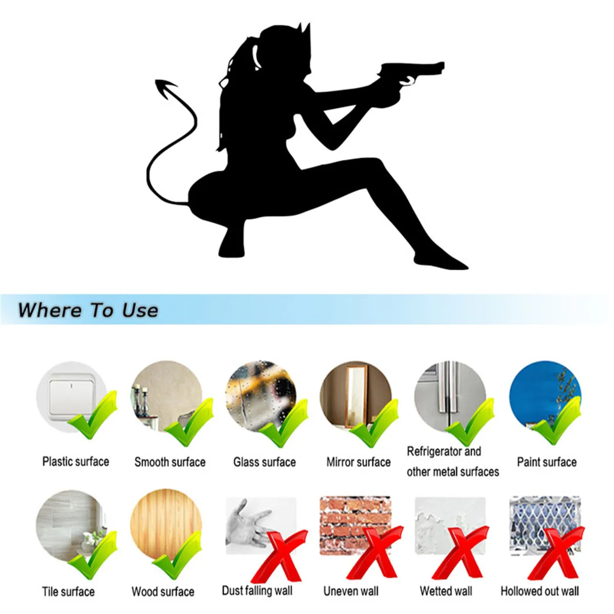 Девушка с пистолетом стикер автомобиля JDM окно лобовое стекло бампера ноутбука