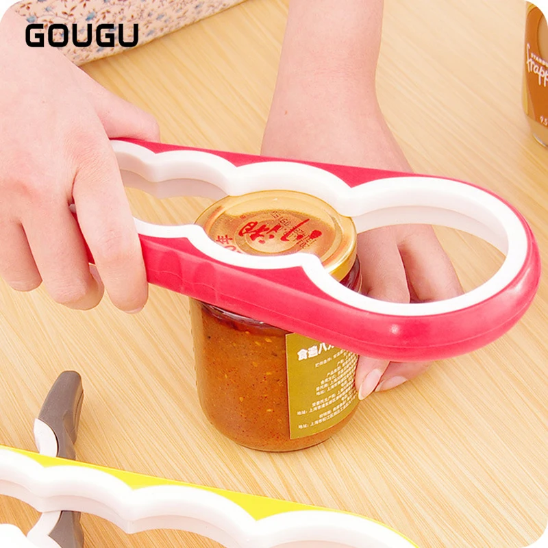 

1PC GOUGU 4 in 1 Can Opener Manual Screw Cap Jar Bottle Wrench Anti-slip Bottle Opener Kitchen Tools Wholesale