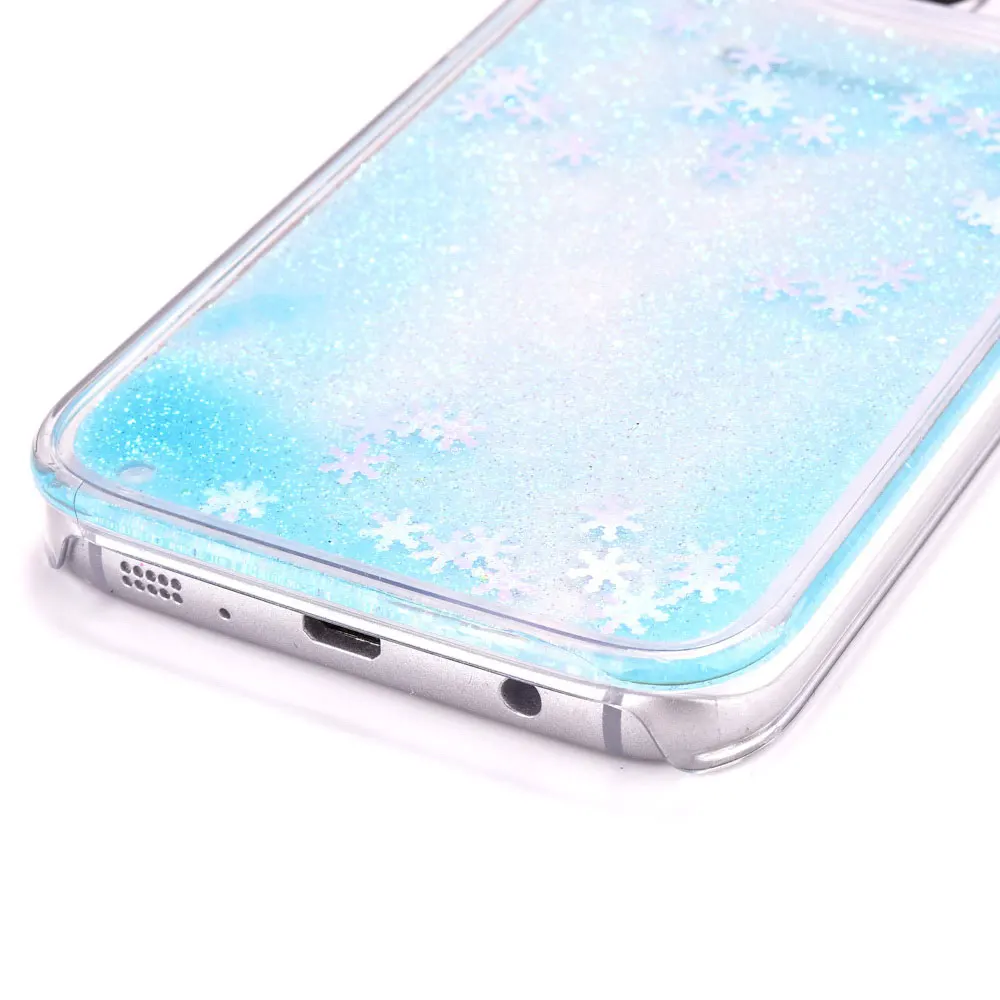 FQYANG Snowflake Dynamic Liquid Quicksand Transparent PC Phone Case For Samsung S6 edge plus S7 EDGE S6EDGE NOTE5 J7 Back Cover | Мобильные