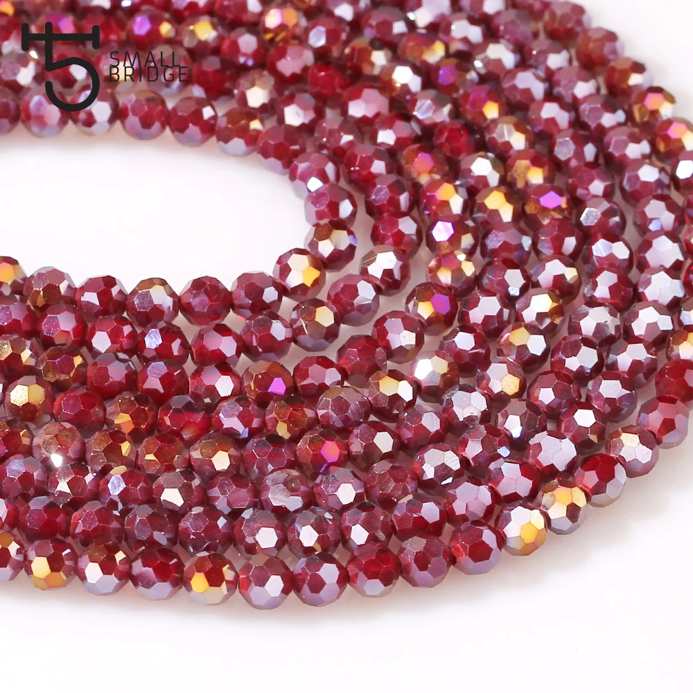 Бусины круглые из чешского стекла с гранями 4/6 мм|faceted beads|loose beadsbeads for jewelry making |