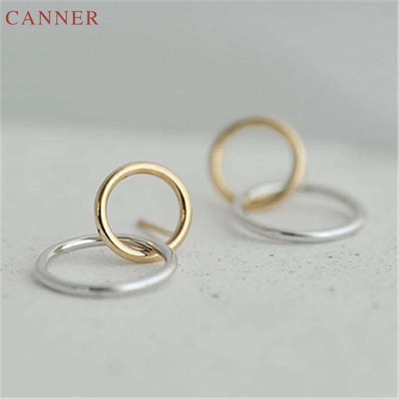 Женские серьги гвоздики Серебряного и золотого цвета Геометрические Квадратные