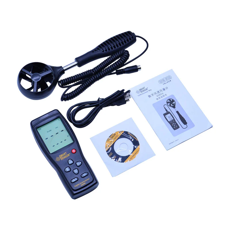 

Digital Air-flow Anemometer Wind Speed Meter 0.3-45M/S Lagre LCD Display Hand-held Measure tool Windmeter USB Date Connection