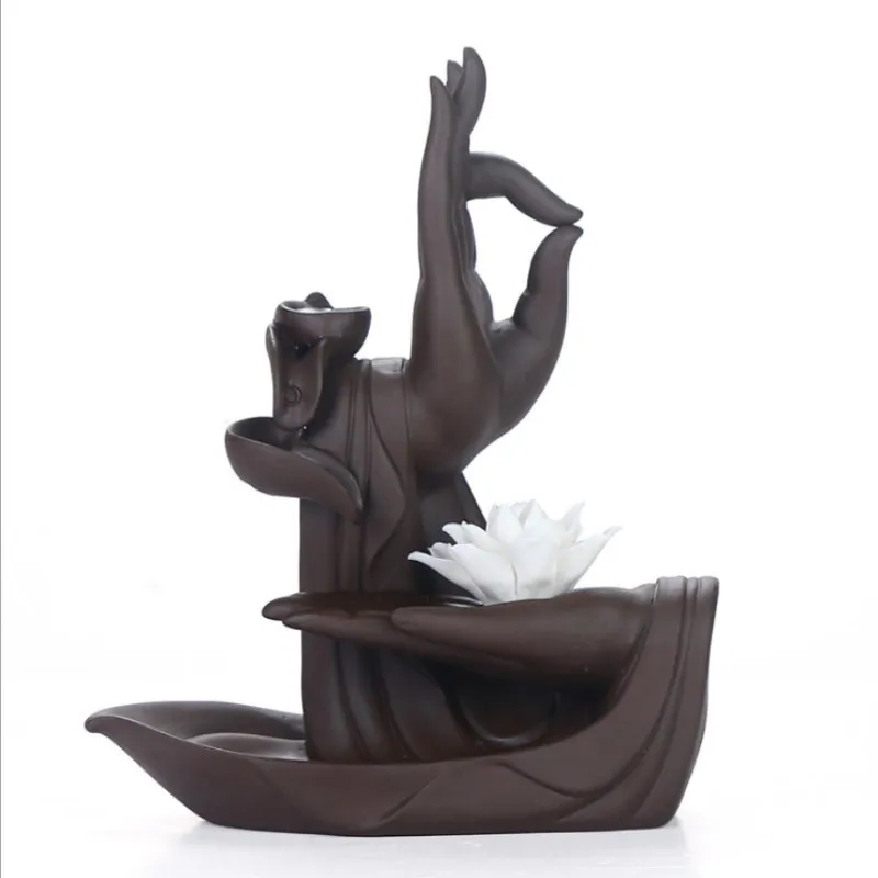 Буддистская горелка для благовоний керамическая курильница с линией глазури в