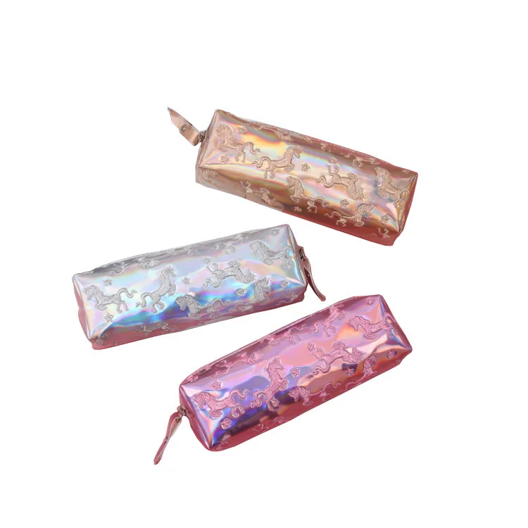 

1 шт. Kawaii из искусственной кожи чехол Единорог Фламинго лазерная подарок Хэлло Китти школьный пенал карандаш для макияжа сумка, школьные принадлежности канцелярские товары