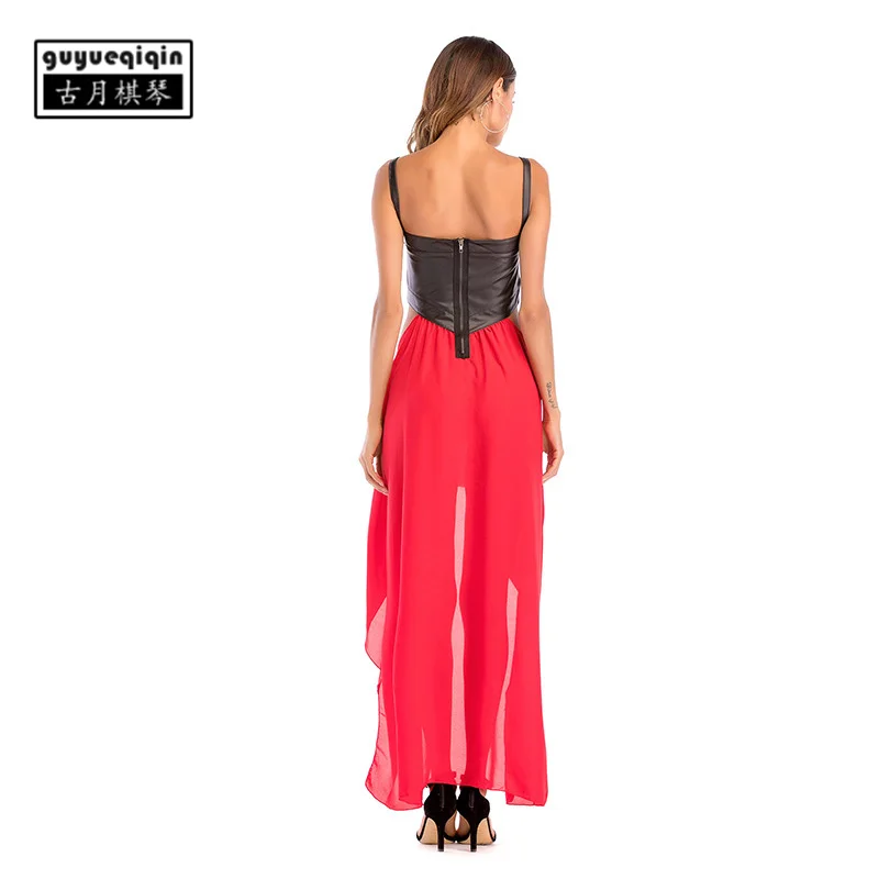 Женское платье Европейский 2018 новые летние женская одежда с шифоновое Спагетти