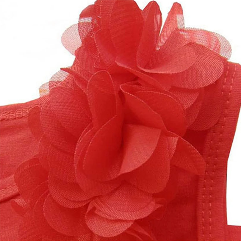 Children's Baby Girls Sleeveless Shoulder Flowers Solid Color Dress Casual Simple Princess Party Summer Sundress 18M-6Y A20 | Детская