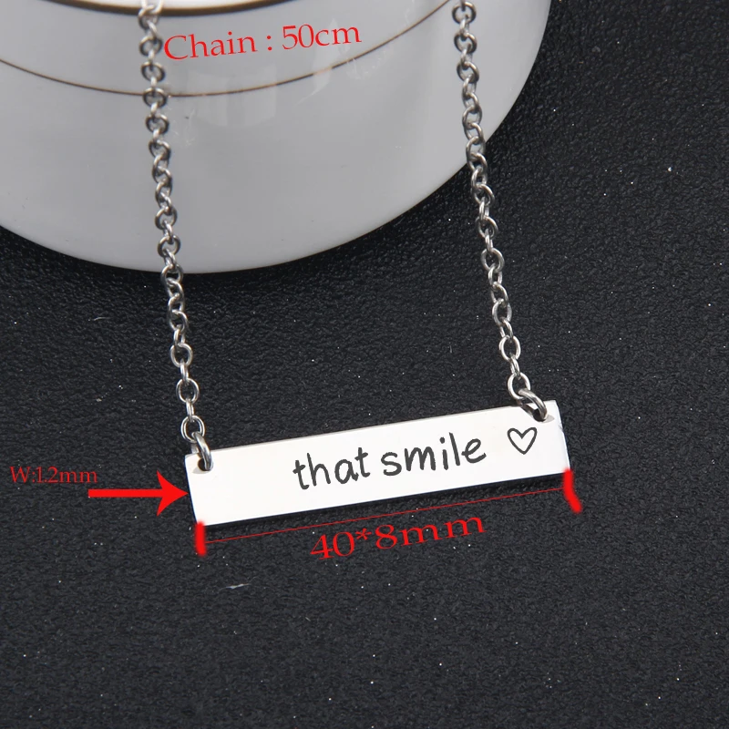 Ожерелья с гравировкой вдохновляющий подарок мотивирующей надписью That Smile