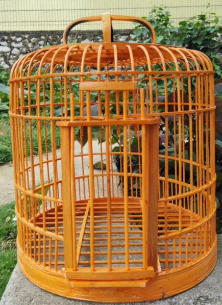 Free shipping bamboo Birdcage Starling Thrush cage Health birds Cage 32CM To send a full set of accessories | Дом и сад