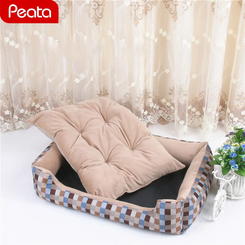 Dog Bed Waterproof Warm Corduroy Padded Dogs Cats House for Large Washable Pet Mat Soft Sofa Kennel Small V1 | Дом и сад