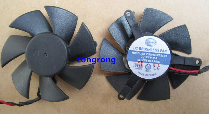 Вентилятор видеокарты DF0501012SEE2C 2 контактный для Sapphire X1300 HD4650 HD3650 12 в 0 05 А| |