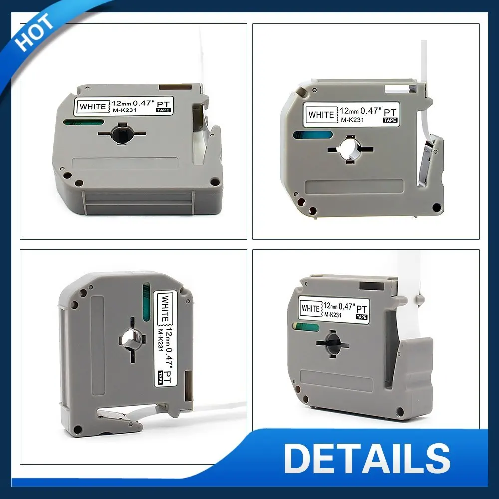 3PK совместимая лента brother M mk231 этикетка M-K231 12 мм * 8 м черно-белая кассета