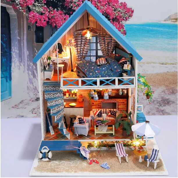 Новое поступление сделай сам большой деревянный кукольный дом Модель виллы 3D