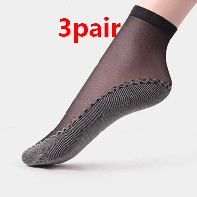 3pair 1/3/4/5 пар, летние сексуальные ультратонкие, прозрачные шелковые носки для Для женщин высокие эластичные ажурные нейлон сетчатые носки до лодыжки женские Chausettes - Цвет: 3pair