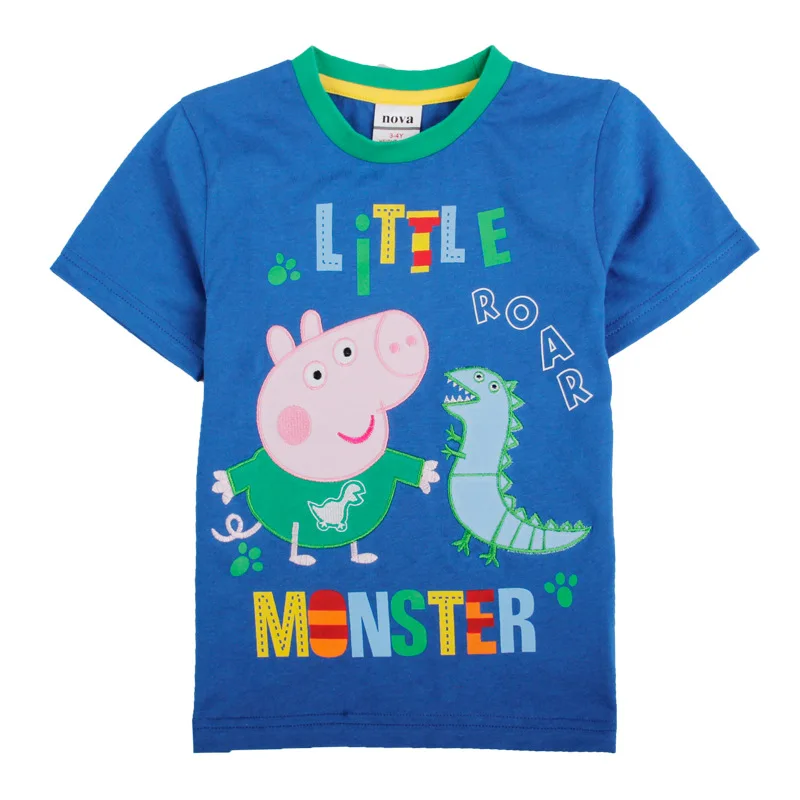 5pieces /lot new 2014 summer peppa pig baby boys t shirt fashion kids apparel brand tunic top short t-shirt | Мать и ребенок