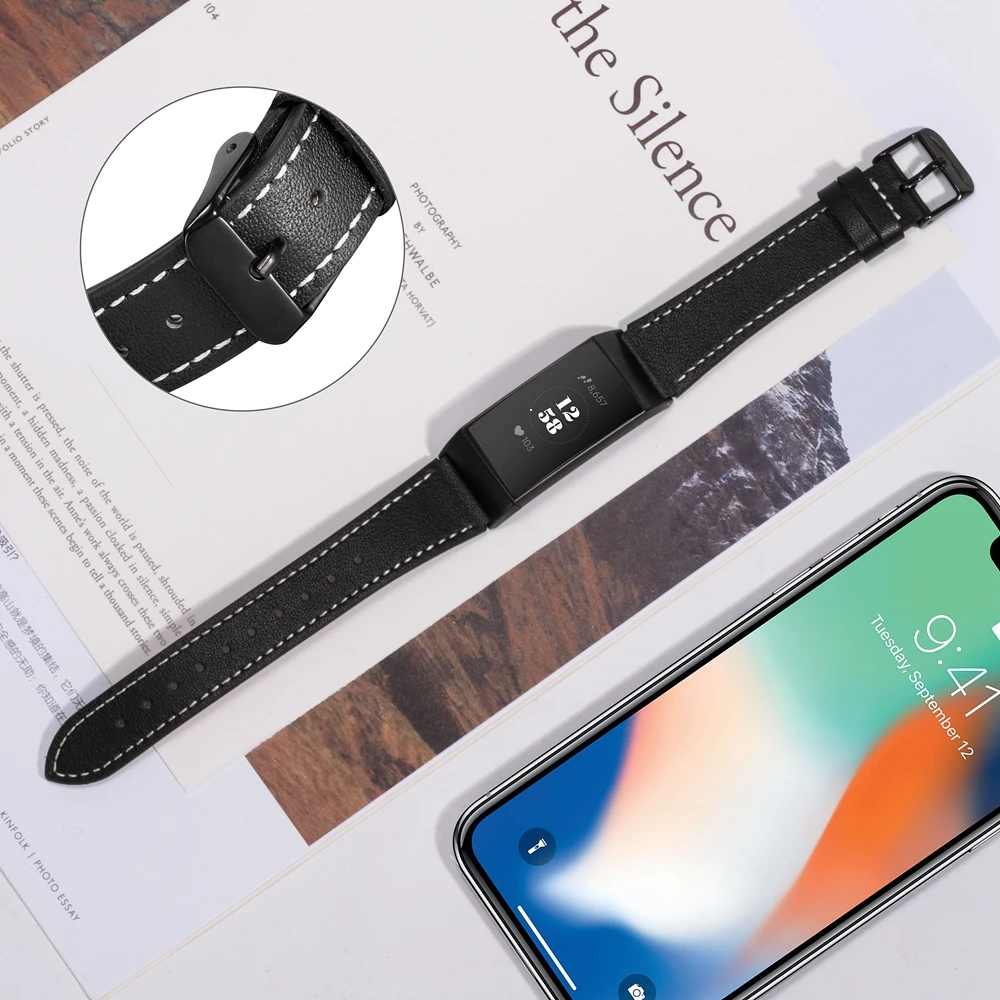 Умный Браслет ремешок для Fitbit Charge 3 из натуральной кожи ремешок браслет розовое золото адаптер застежка для Fitbit Charge 3/Charge 3 SE
