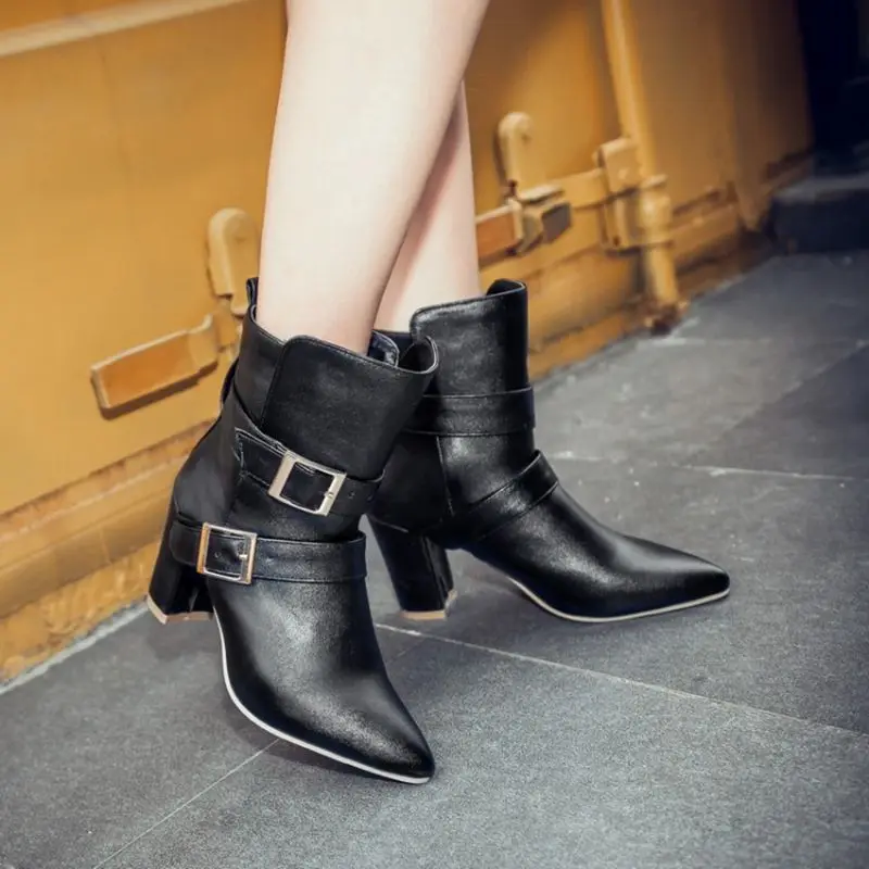 Женские ботильоны с острым носком на высоком каблуке | Обувь