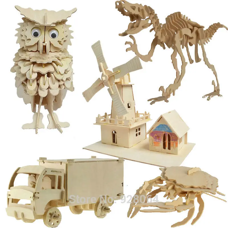 3d пазл с животными/автомобилем строительная головоломка обучающая алфавитом для