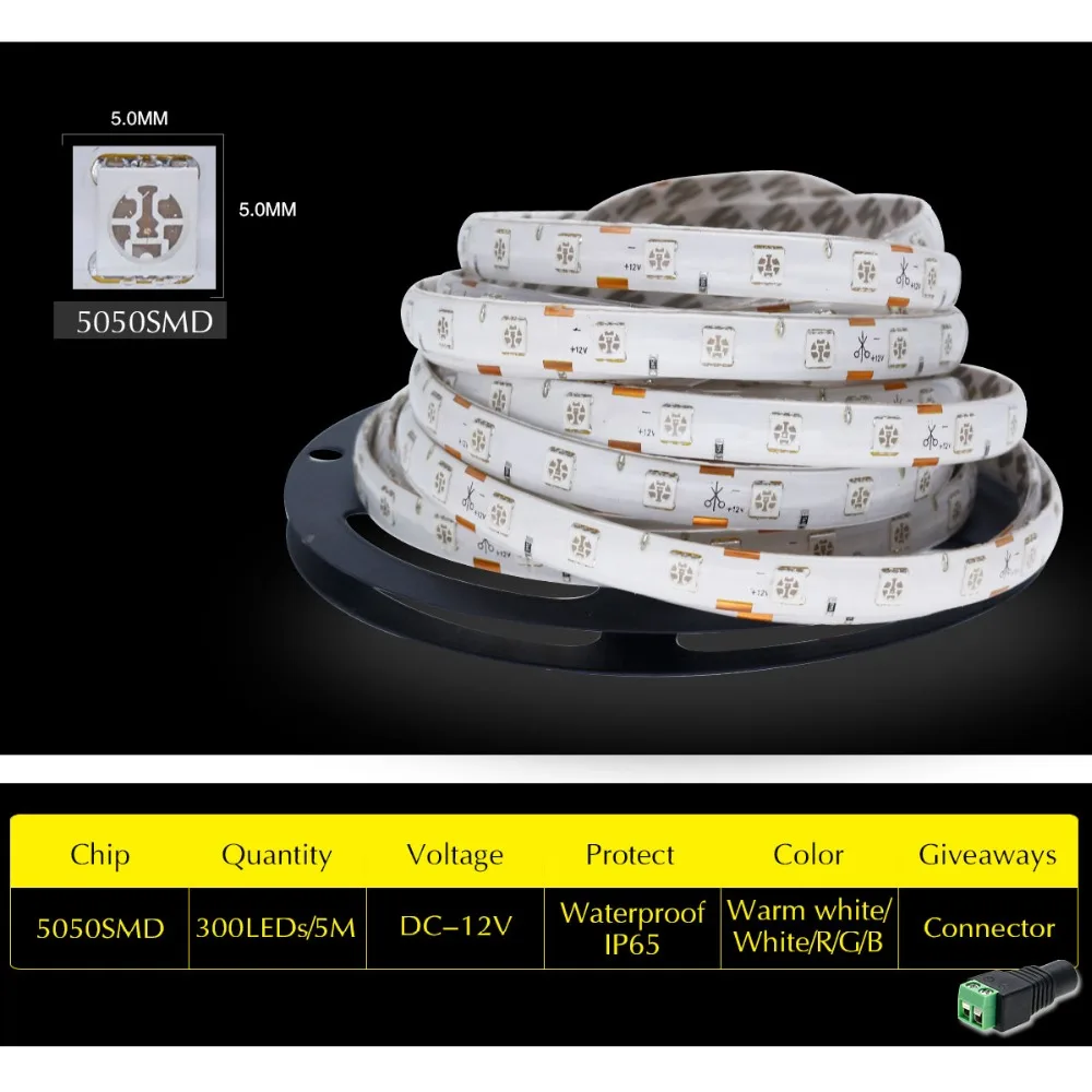 5050SMD IP65 IP20 Светодиодная лента лампа RGB белый теплый свет 300 светодиодов DC12V Fita