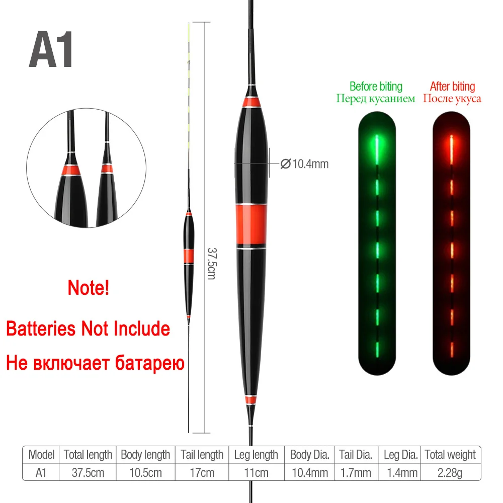 A1 (NO Battery) DONQL автоматически напоминает умная Светодиодная лампа для рыбалки поплавок с рыбным укусом, светящийся поплавок, Электрический ночной поплавок без аккумулятора - Цвет: A1 (NO Battery)