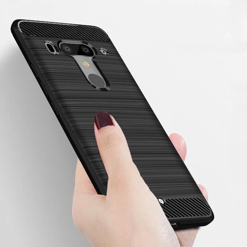 100 шт./лот для htc U12 плюс Чехол защитный чехол задней панели из углеволокна и мягкий