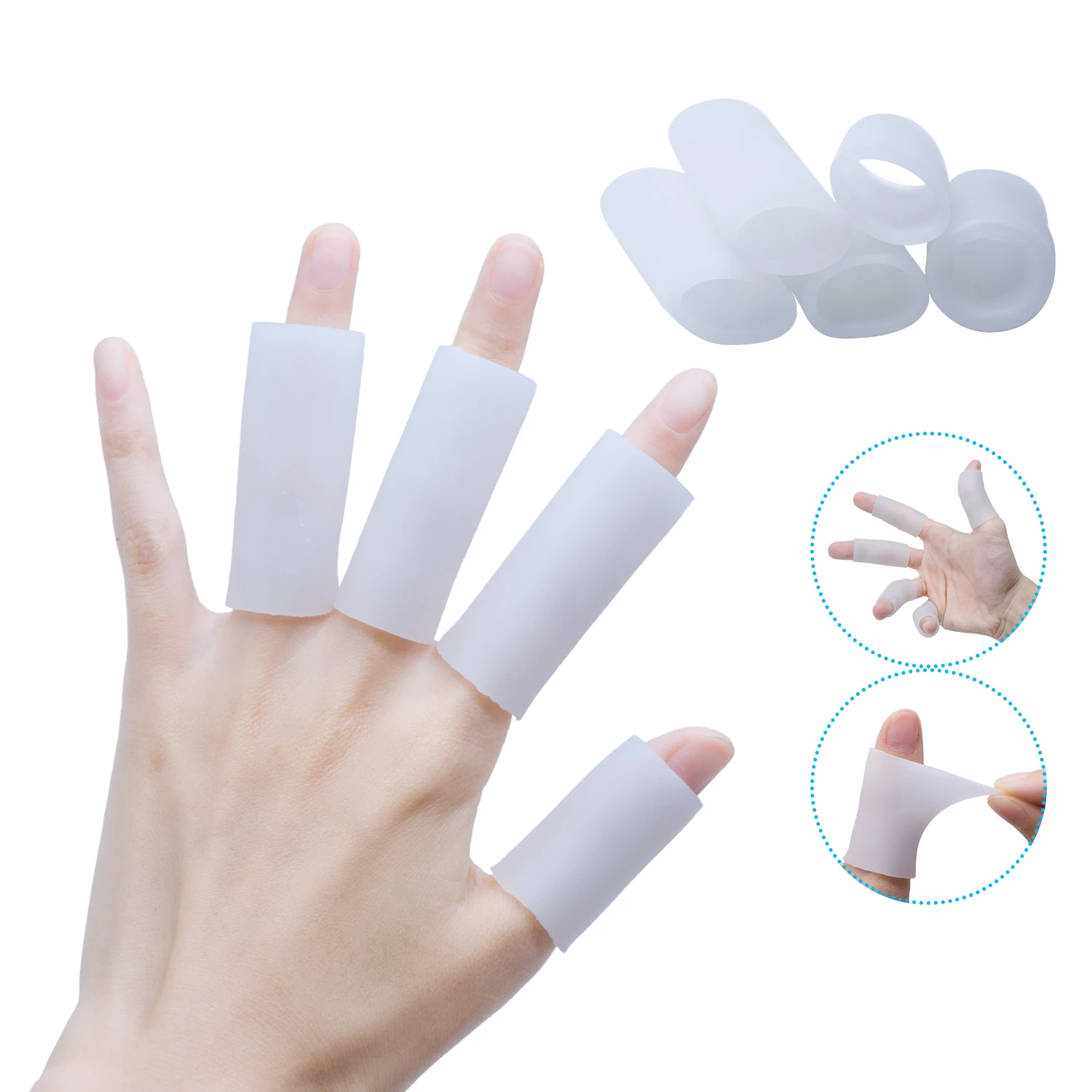 Source Hot sale anti-slip soft reusable silicone rubber finger cots for protect