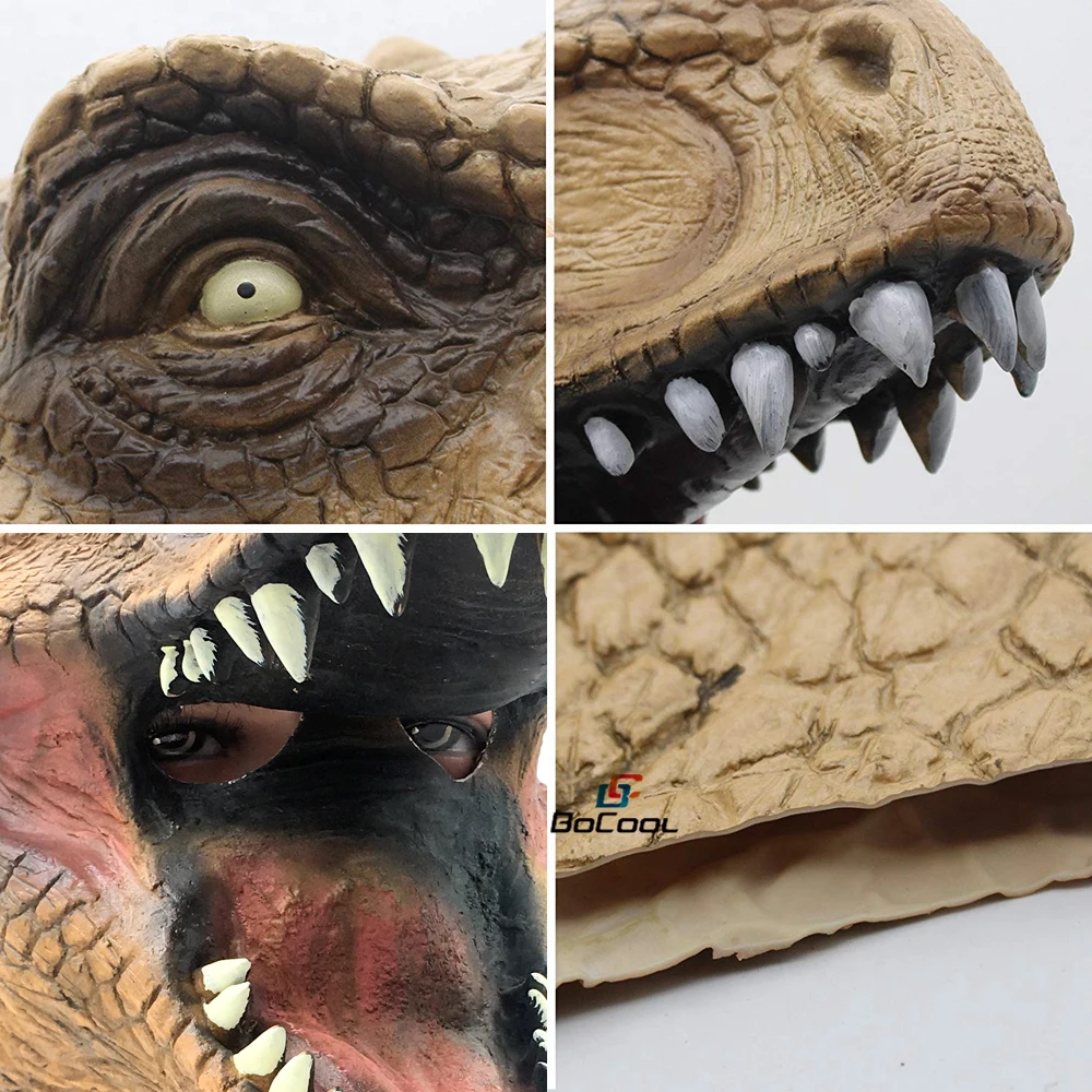 Страшно T Rex в парк развлечений маска Хэллоуин реалистичный с рисунком динозавра