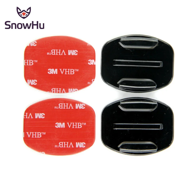 

SnowHu for Sport Camera Accessories Base 2X Flat mount VHB Adhesive Sticky for Gopro Hero 10 9 8 7 6 5 SJ4000 Yi 4K Camera GP12