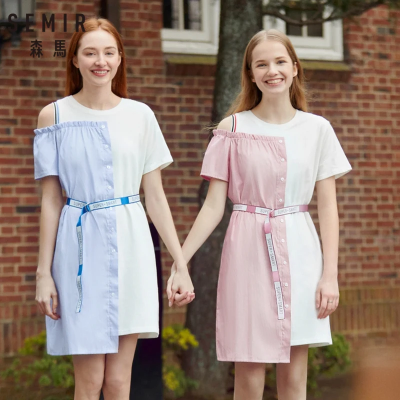 SEMIR женское платье с коротким рукавом принтом Мягкое хлопковое шикарные платья