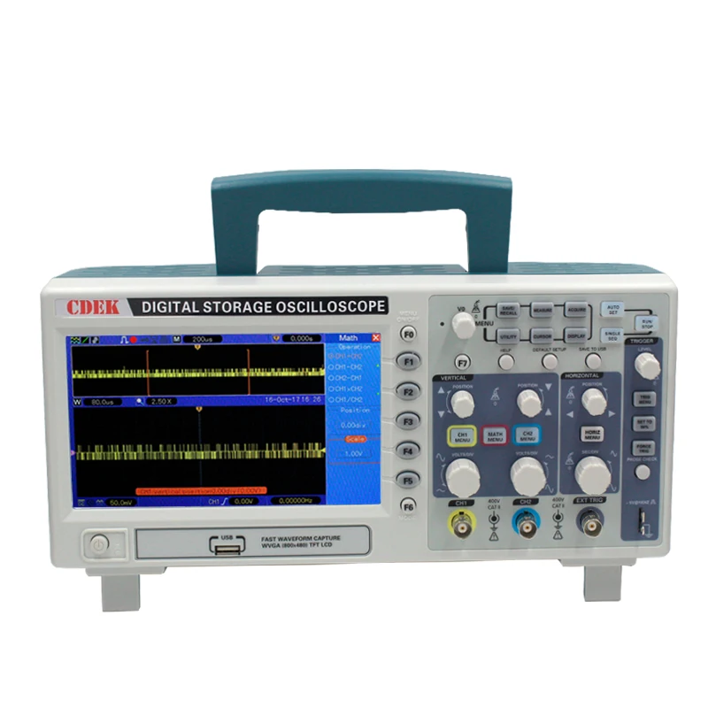 Фото CDEK осциллограф DSO1202P цифровой 200 МГц полоса пропускания 2 канала ПК USB ЖК CDEK осциллограф DSO1202P цифровой 200 МГц полоса пропускания 2 канала ПК USB ЖК