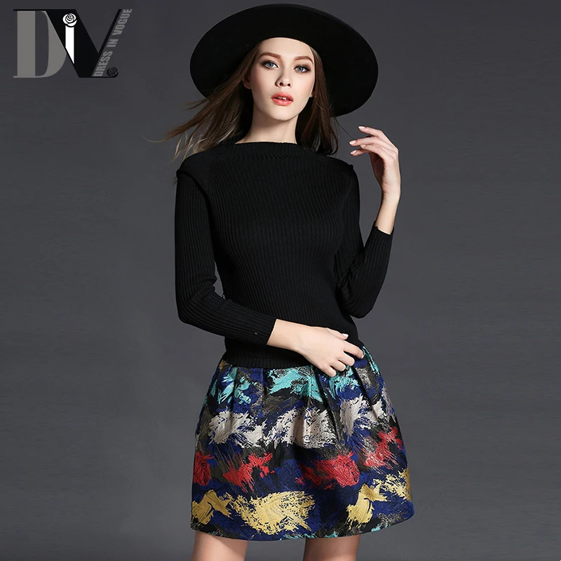 DIV Лоскутное Печати Повседневные Платья Женская Стенд С Длинным Рукавом