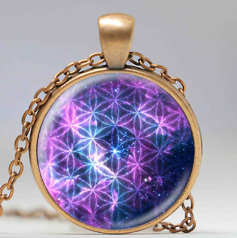 Оптовая продажа фото ожерелье фиолетовая фотография чакры Священная Геометрия