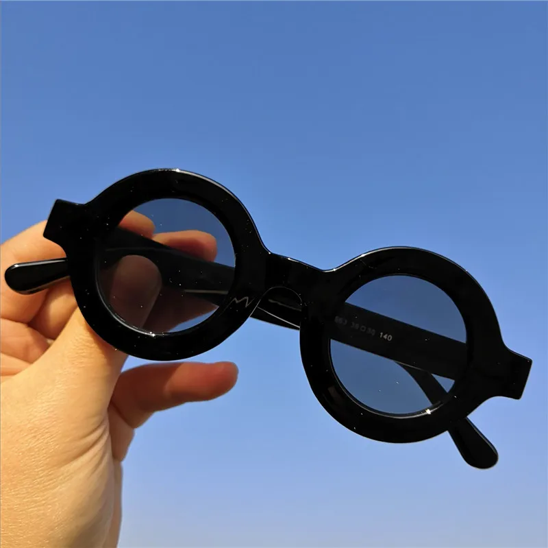 Классические ретро брендовые дизайнерские маленькие круглые солнцезащитные