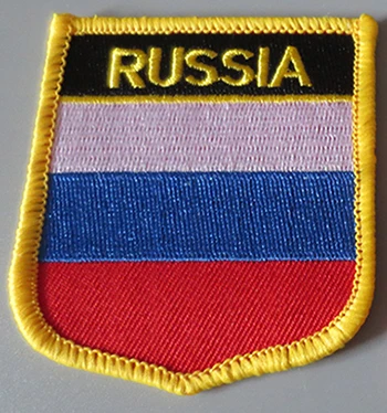 Badge Shield Patch Нашивки с вышитым национальным флагом и металлический значок с флагом России - Цвет: Badge Shield Patch