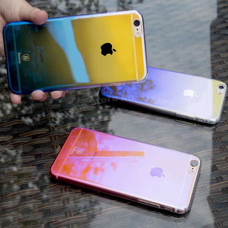 200 шт. чехол для iPhone 7 Роскошный прозрачный с градиентом цвета Plus 6 6S сверхтонкий