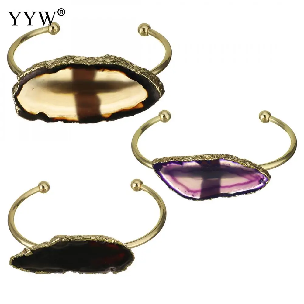 Cuff Bangle Natural Stone Hollow Opening Bracelet Women Multiple Kinds Luxury Retro Female Jewelry Accessories Bileklik | Украшения и