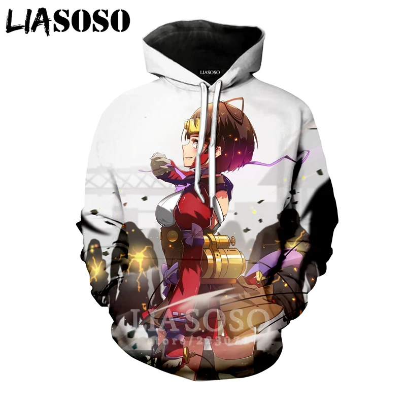 LIASOSO зимняя Новинка Мужская и Женская толстовка с 3D принтом аниме Kabaneri of the Iron Fortress