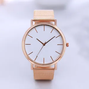 Feminino для влюбленных из металлической сетки нержавеющей стали группа модные ремешок наручные часы подарок кварцевые наручные женские часы