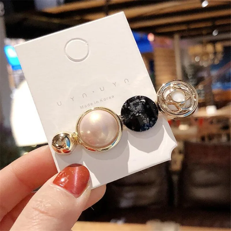 Винтажные женские заколки для волос со стеклянными стразами круглые модные