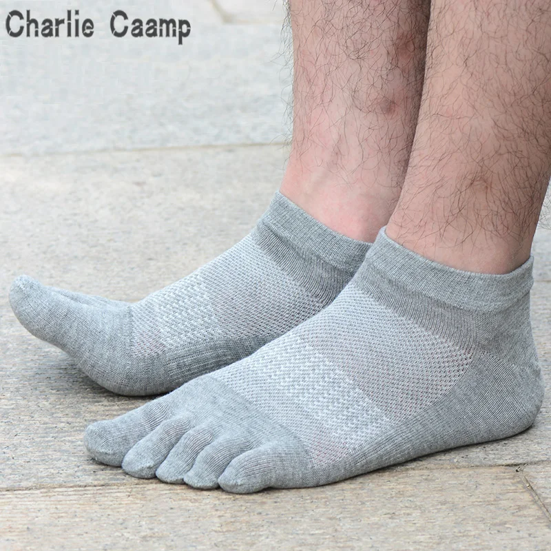 Носки с пятью пальцами Charlie Caamp мужские летние хлопковые тонкие короткие носки