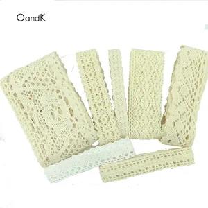 4 Ярда, ткань для шитья одежды, обрезанная хлопковая вязаная кружевная лента цвета слоновой кости, кремового и черного цветов, аксессуары для рукоделия, 11021