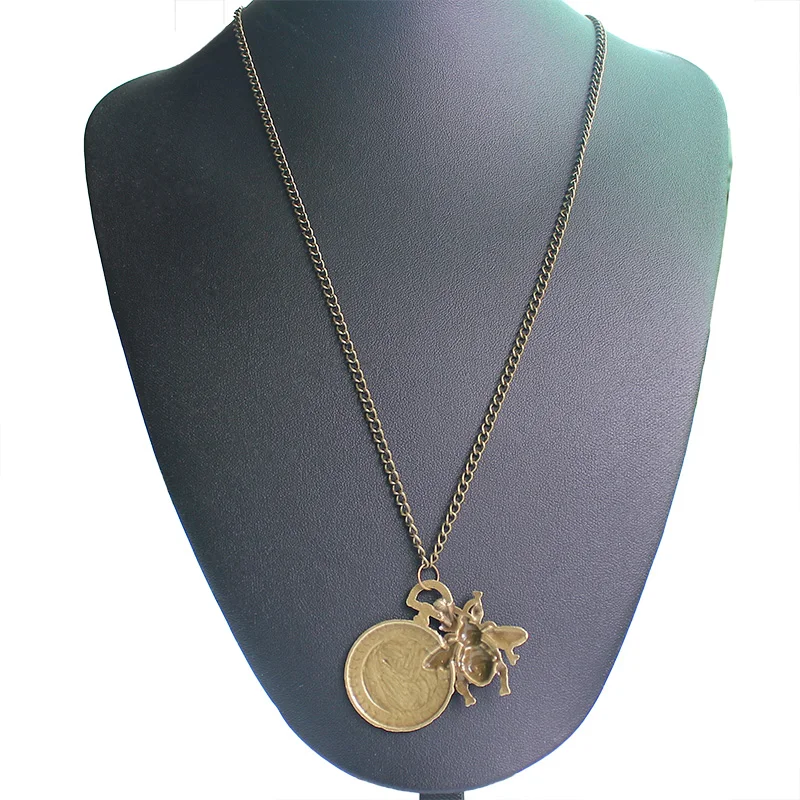 ISINYEE модное маленькое колье с медовой Пчелой длинная цепочка насекомое панк