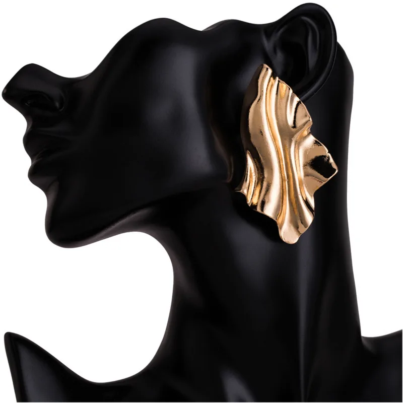 ZINFANDEL Geometric Alloy Big Leaf Earrings Woman Sago Eardrop Female Boho Ethnic Vintage Punk Rock Autumn Fashion Jewelry 2018 | Украшения