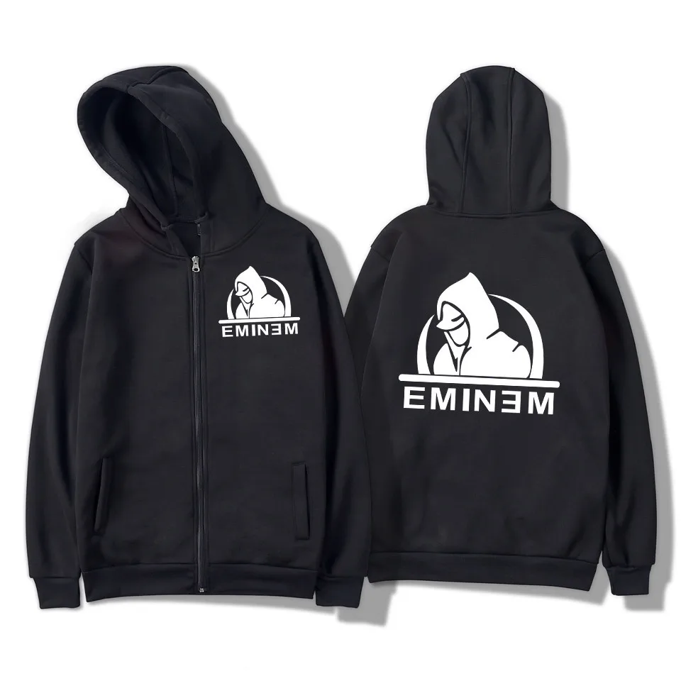 Толстовка Eminem Rap с капюшоном на молнии хлопчатобумажная спортивная фуфайка Moleton