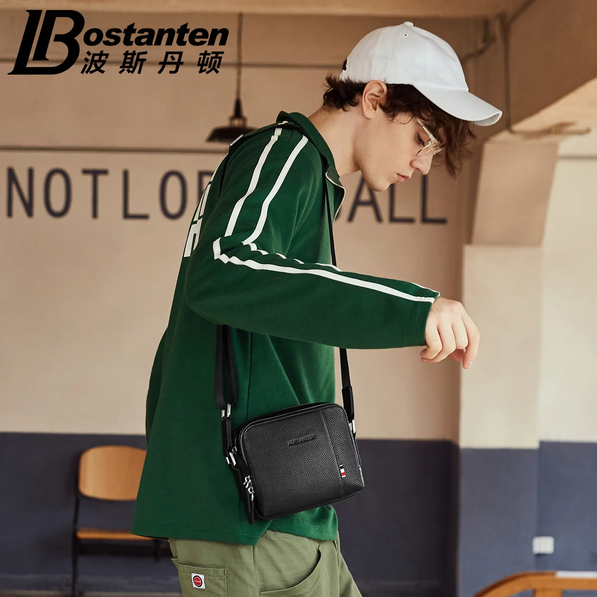 Сумка мессенджер мужская из натуральной воловьей кожи маленький брендовый